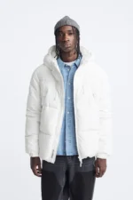 ZARA HOODED PUFFER JACKET DNWR white