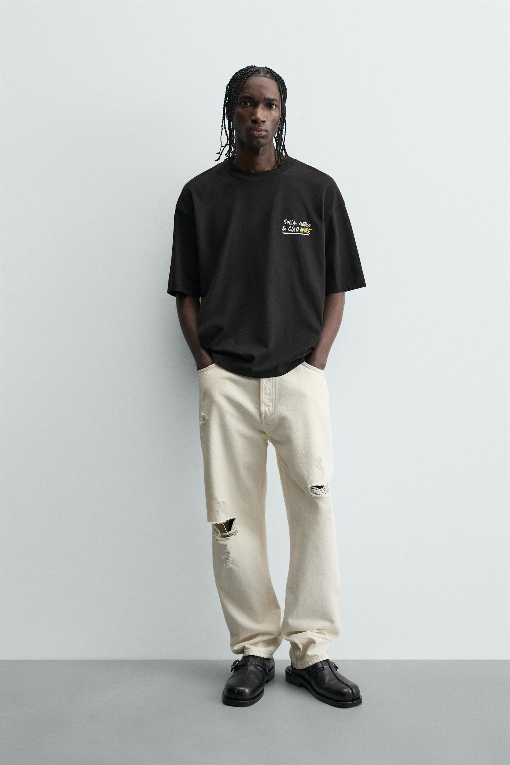 00962315800-p SLOGAN PRINT T-SHIRT - Image 1